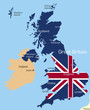 Map of Great Britain country coloured by national flag Map of Great Britain country coloured by national flag