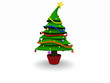 Albero di natale stile cartoon in 3D