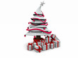 Albero di Natale monocolore stile cartoon in 3D