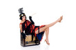 Attractive young woman in retro looking Charleston dress. Attractive young woman in retro looking Charleston dress.