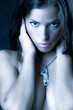 attractive young woman with nacklace