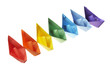 Seven paper ships of different color Seven paper ships of different color