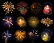 Photo: Fireworks selection on black background Fireworks selection on black background