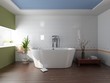 modern bathroom with a  tub (3D rendering)