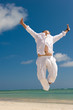young man jumping and enjoying his life
