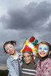 Group of kids disguised for party.