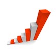 Growing column graph 3d illustration Growing column graph 3d illustration
