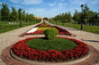 A beautiful flower bed in a formal garden.