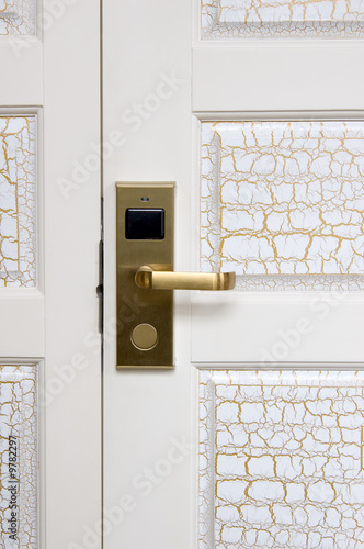 White door handle and lock using IC card