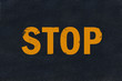 Asphalt stop warning sing marking Asphalt stop warning sing marking