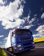 truck driving at dusk/motion blur