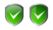 Glossy green shields - CORRECT ICON - vector