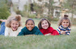 Four Children Laughing in a Row Four Children Laughing in a Row