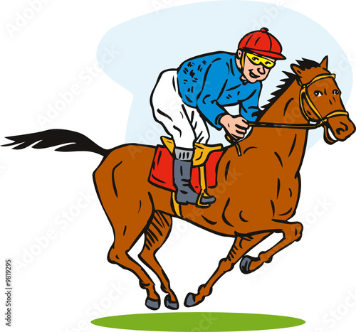 horse racing cartoon. Horse racing