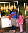 Peruvian Indian woman buying chickens in .market,.Huarez, Peruvian Indian woman buying chickens in .market,.Huarez,