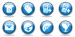 Blue web communication icons or buttons
