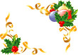 Christmas decoration/ Holly, balls and ribbon / vector