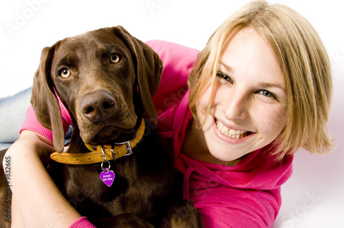 Photo: Girl and Dog Girl and Dog