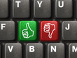 Illustration: Computer keyboard with two gesturing hands keys Computer keyboard with two gesturing hands keys