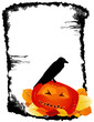 Crow on Halloween Pumpkin Frame