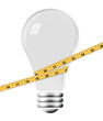 Conceptual Image - power hungry lightbulb on diet/energy saving