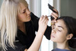 Blond Make up Artist with Model