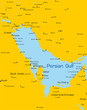 color map of Persian gulf countries