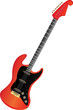 Red Guitar Illustration