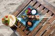 lunch meal by the beach