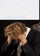 Stock broker upset because of falling stock