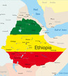 map of Ethiopia country colored by national flag map of Ethiopia country colored by national flag