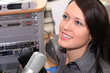 Radio DJ is in a studio