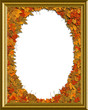 Autumn Fall Golden Oval Frame