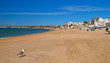 Busy working beach at the resort of Armação de Pêra, Portugal