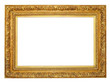 old antique gold frame over white with clipping path