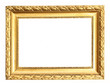 old antique gold frame over white with clipping path