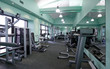 Room with gym equipment in the sport club