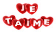 Corazones con texto “Je T’aime”