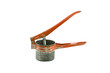 Vintage Red Potato Ricer on White Background