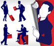 vector illustration of businessman and business woman