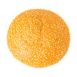 Sesame bun isolated on white background