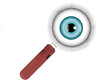 an eye looking through a magnifying glass