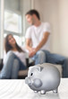 young couple or family saving for future