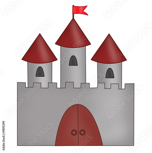 Illustration: Cartoon drawn castle Cartoon drawn castle