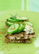 cucumber, cheese, chive and cracker little snack cucumber, cheese, chive and cracker little snack
