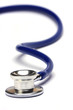blue stethoscope isolated in white background
