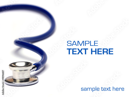 Photo: blue stethoscope isolated in white background blue stethoscope isolated in white background