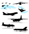 Collection of silhouettes of various planes. Part 2