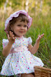Happy little girl in the outdoor Happy little girl in the outdoor