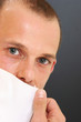 young man close up isolated in black young man close up isolated in black